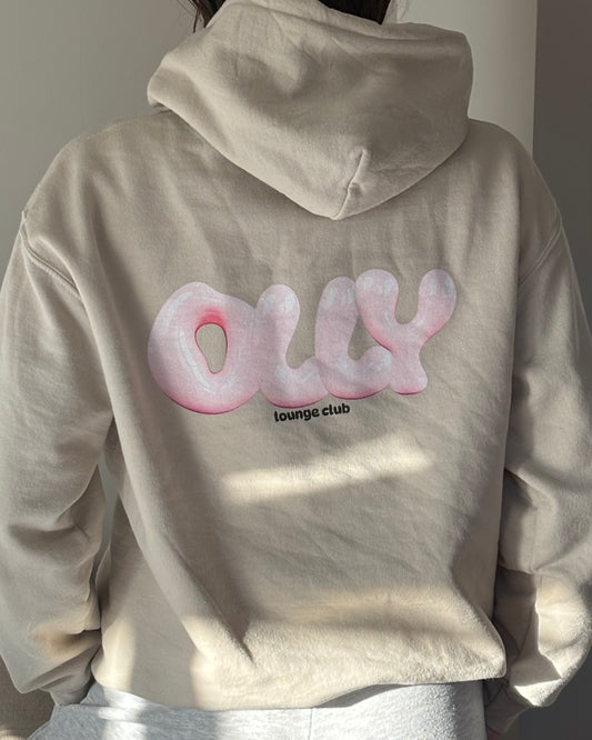 Lounge club beige hoodie
